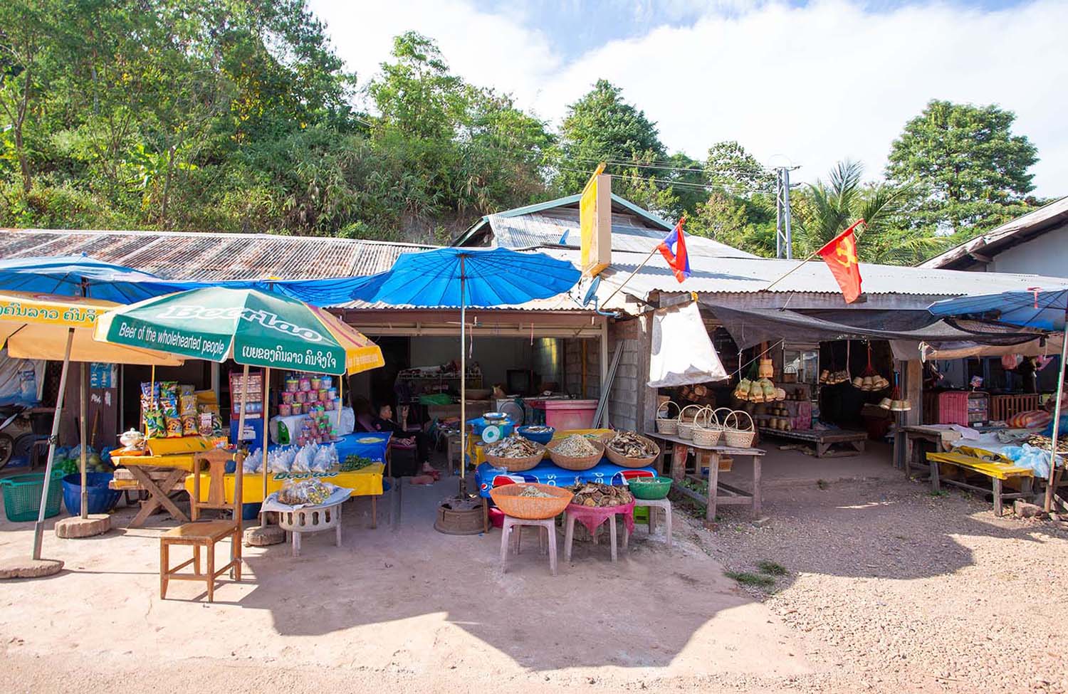 Thalat Nam Ngum Reservoir in Laos