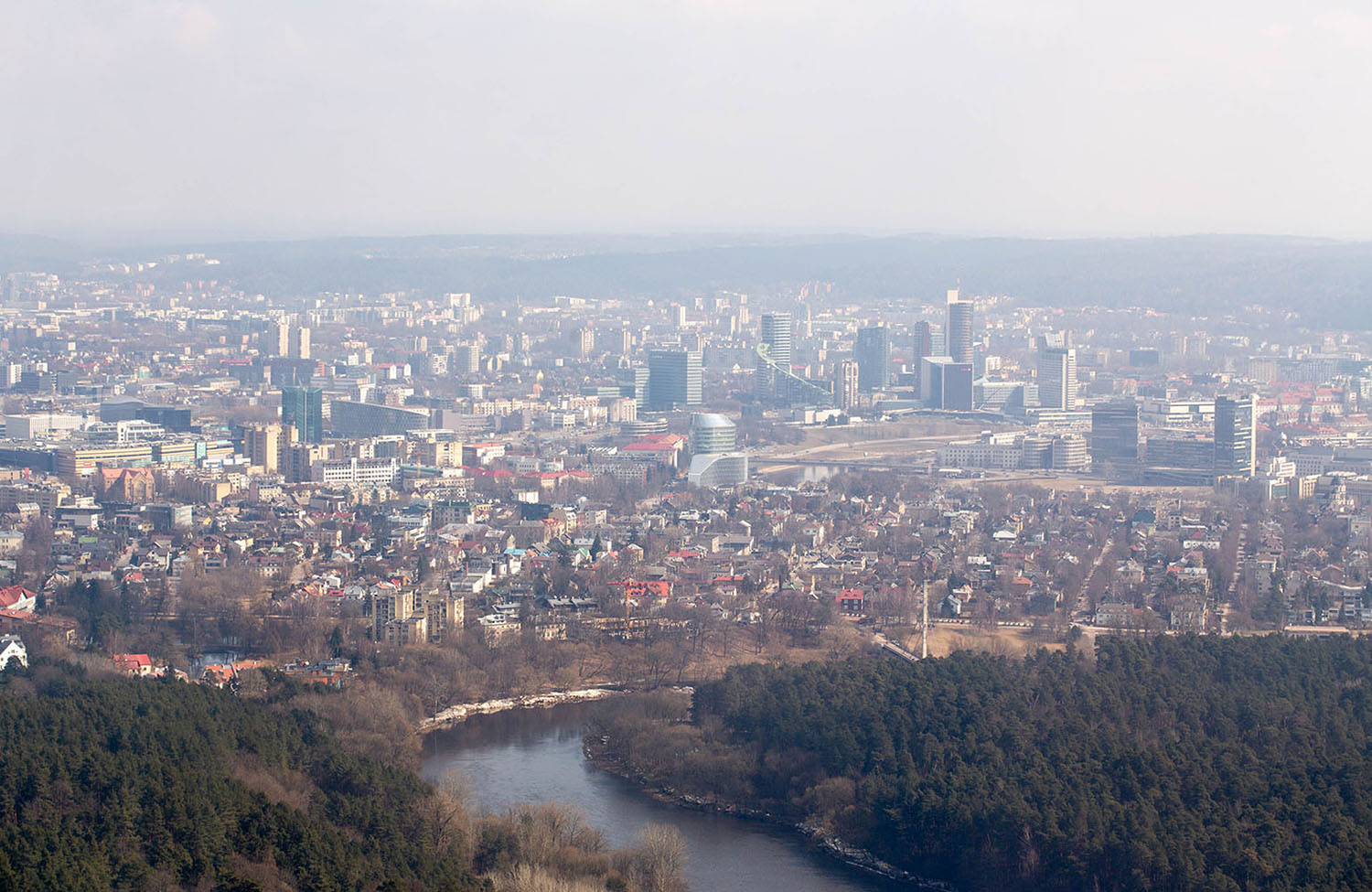 Aussicht vom Fernsehturm in Vilnius