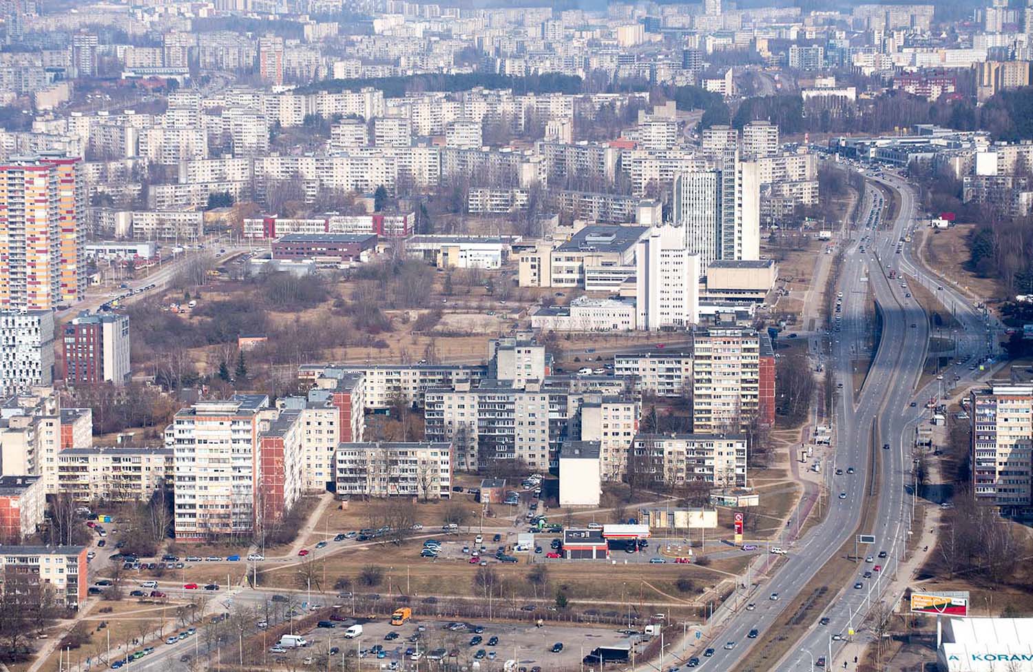 Aussicht vom Fernsehturm in Vilnius