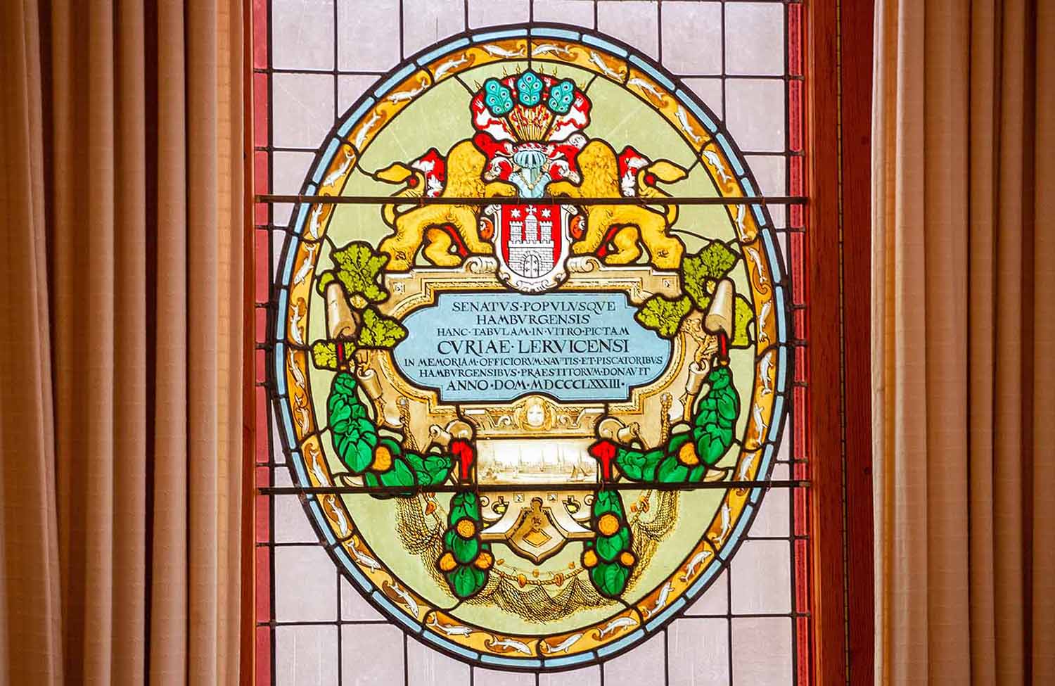 Wappen von Hamburg im Rathaus in Lerwick